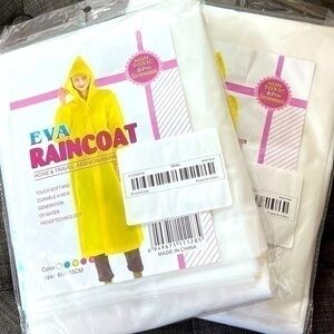 2 lots of white clear raincoats rain coat for outings B11